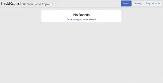 Главный экран TaskBoard после входа