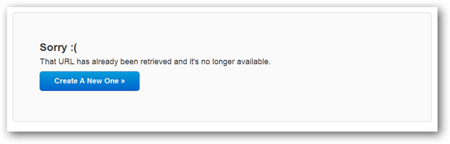 Уведомление о том, что сообщение удалено после первого просмотра