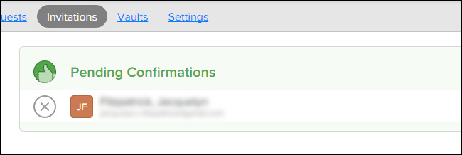 Список членов семьи в процессе подтверждения аккаунтов