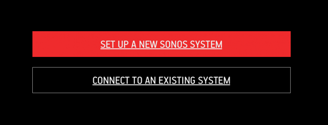 Начало настройки новой системы в мобильном приложении Sonos