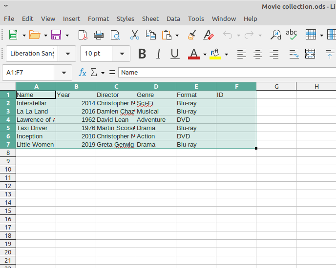 файл таблицы для импорта в базу данных