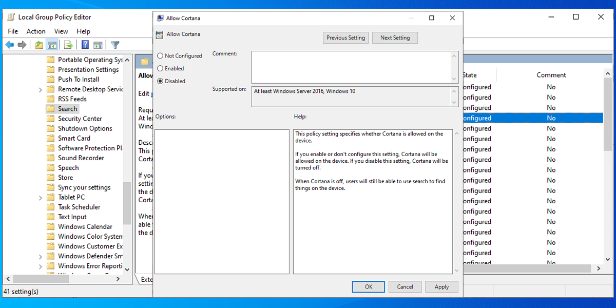 Локальный редактор групповой политики в Windows 10