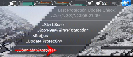 Окно результатов проверки Malwarebytes
