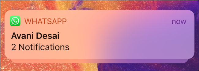 Notification shown with content hidden on iPhone