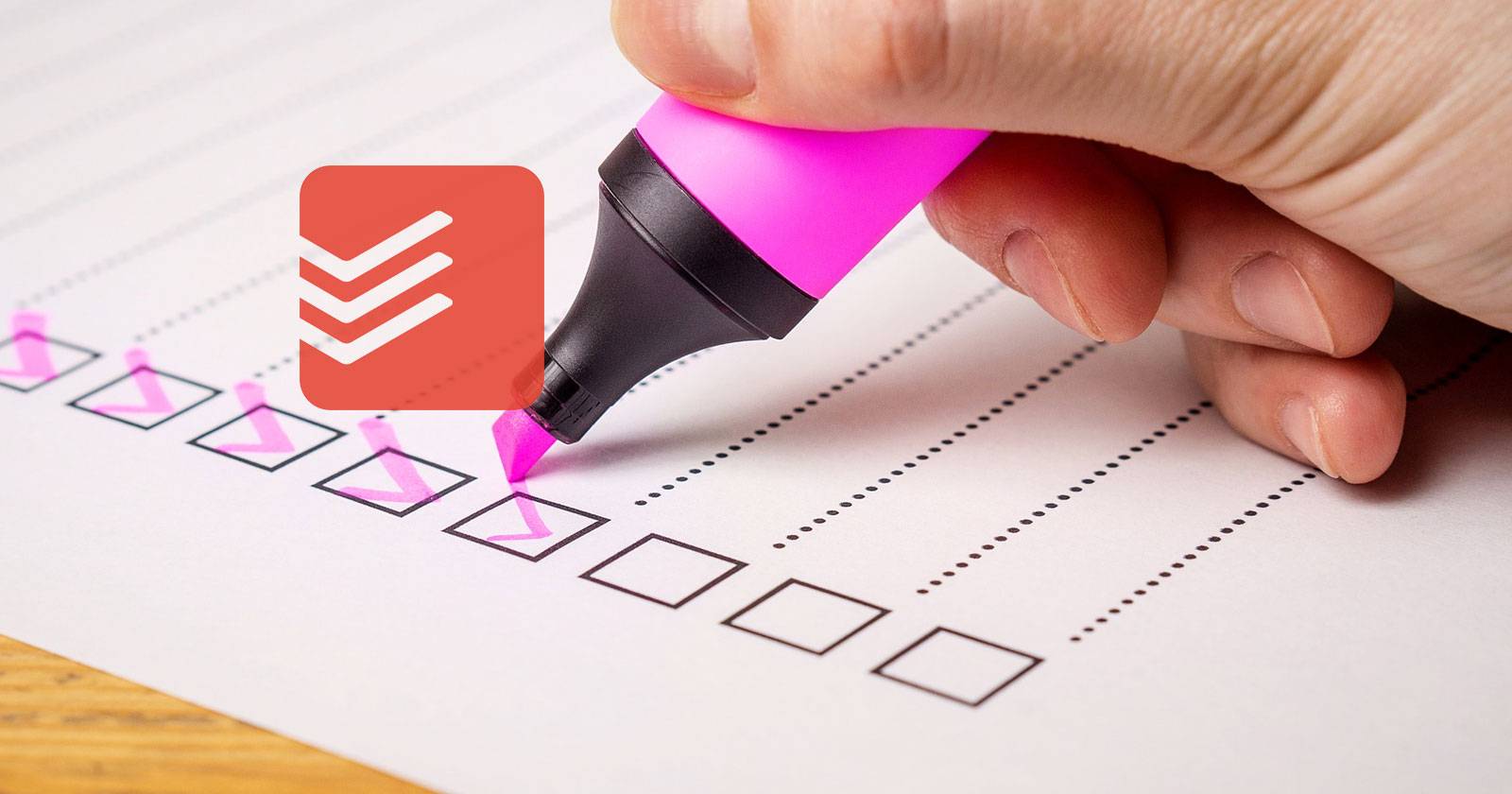 Интерфейс Todoist — список задач на экране