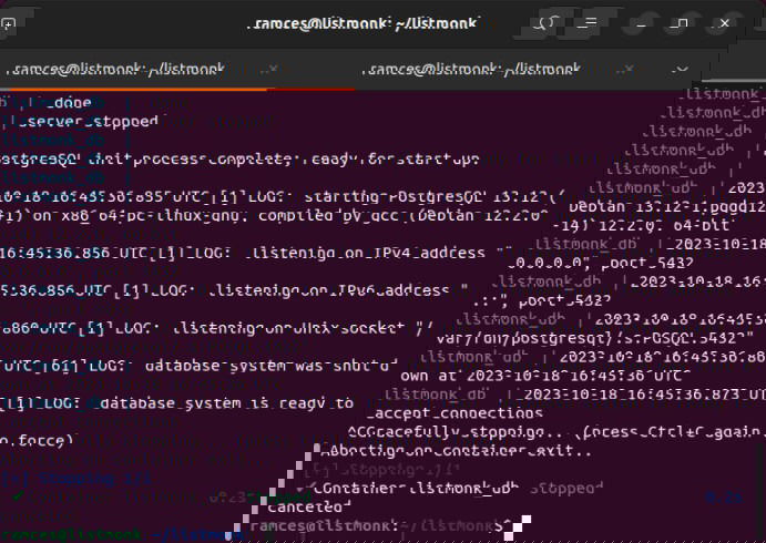 Скриншот: временное завершение работы БД аккуратно
