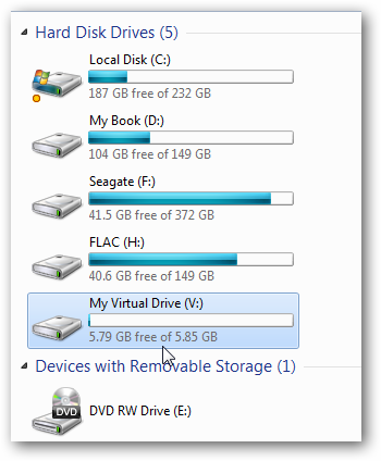 VHD виден в Мой компьютер как обычный диск
