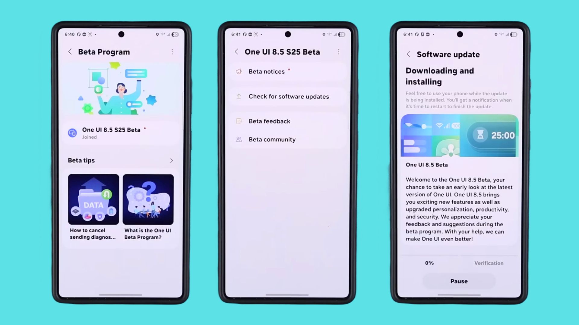 Загрузка обновления One UI 8.5 на Galaxy S25 — индикатор загрузки