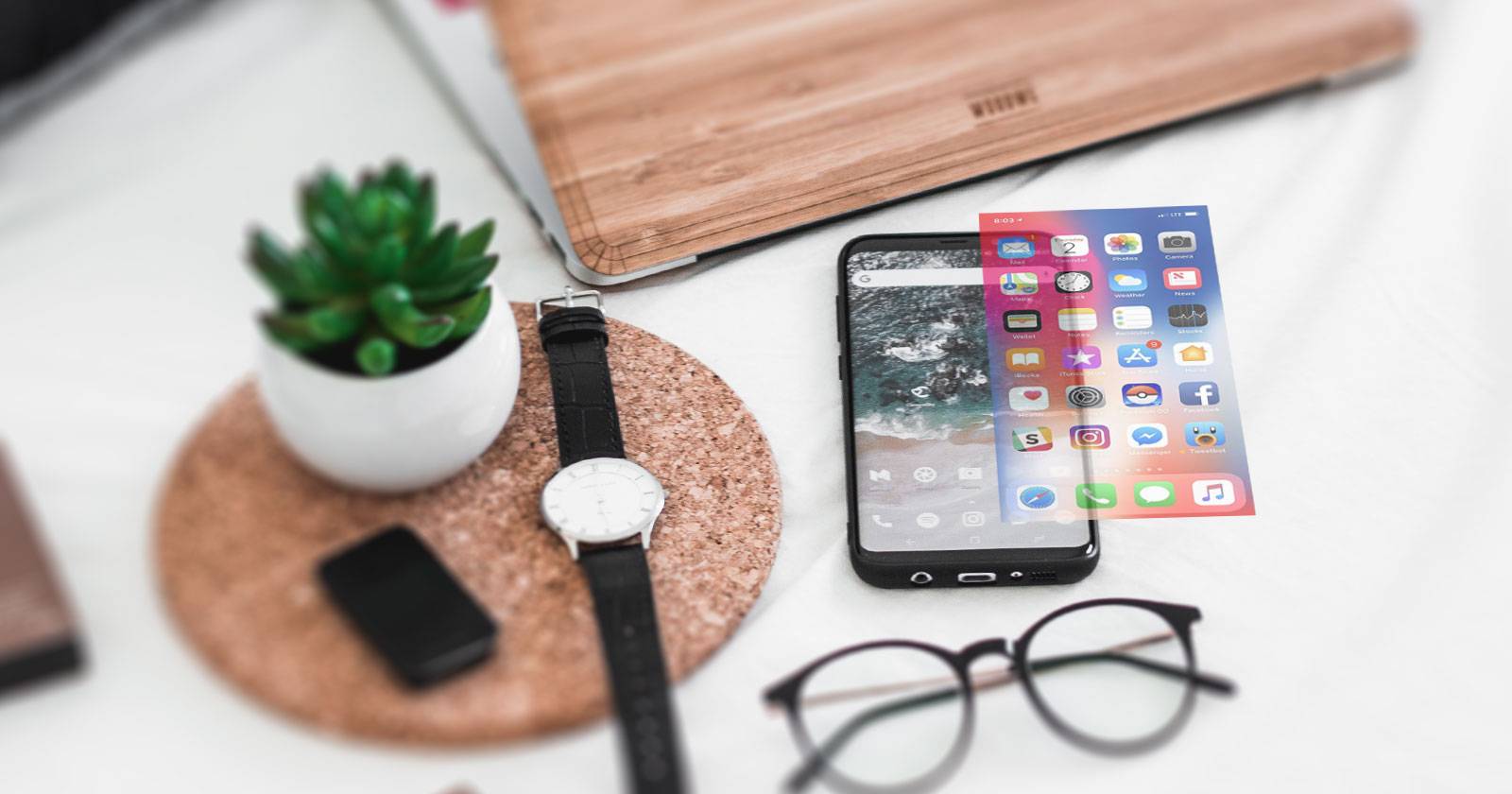 Android-смартфон с интерфейсом в стиле iPhone