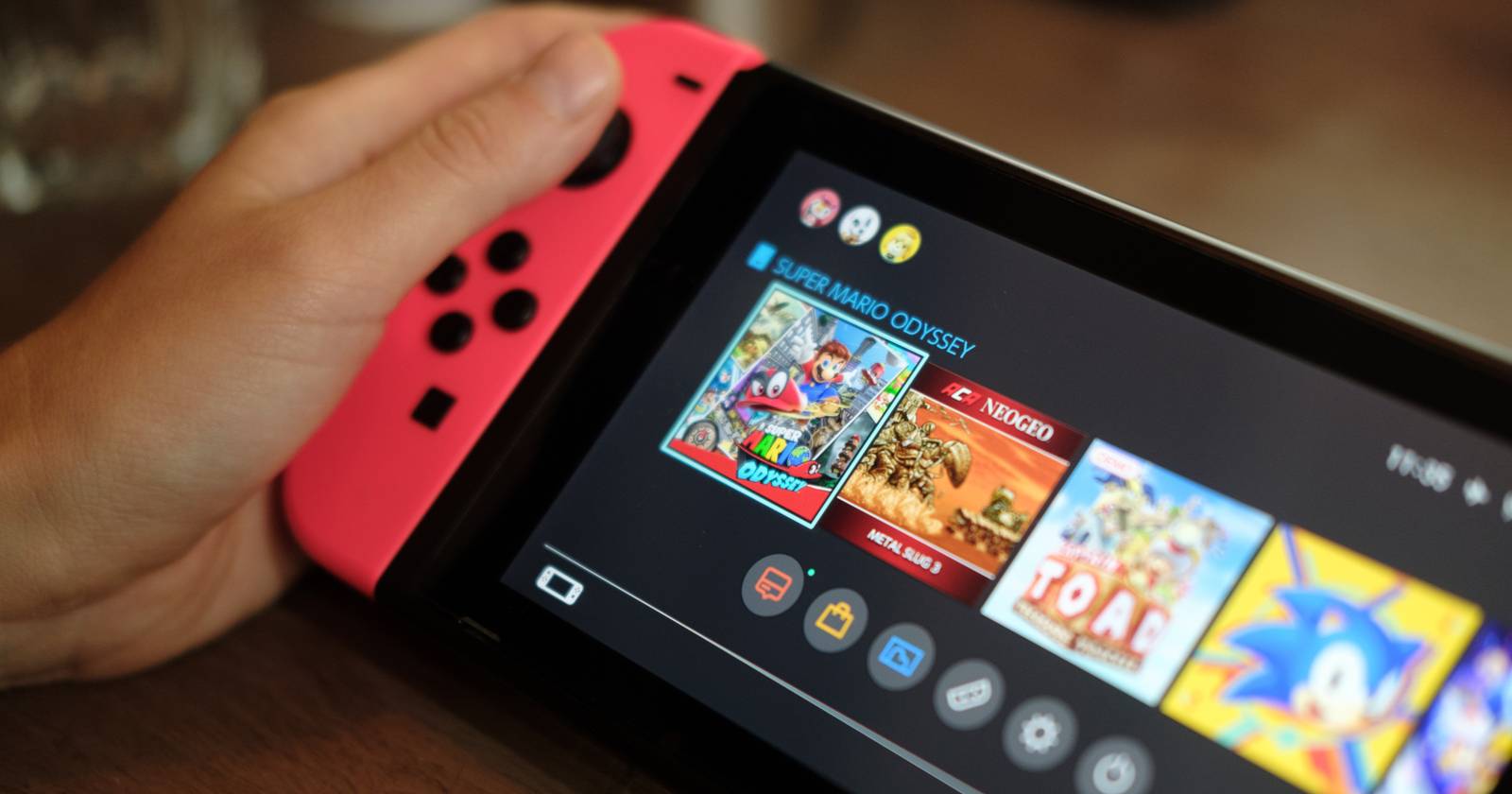 Главное меню Nintendo Switch