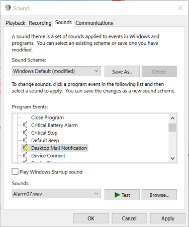 Параметры звука в Windows