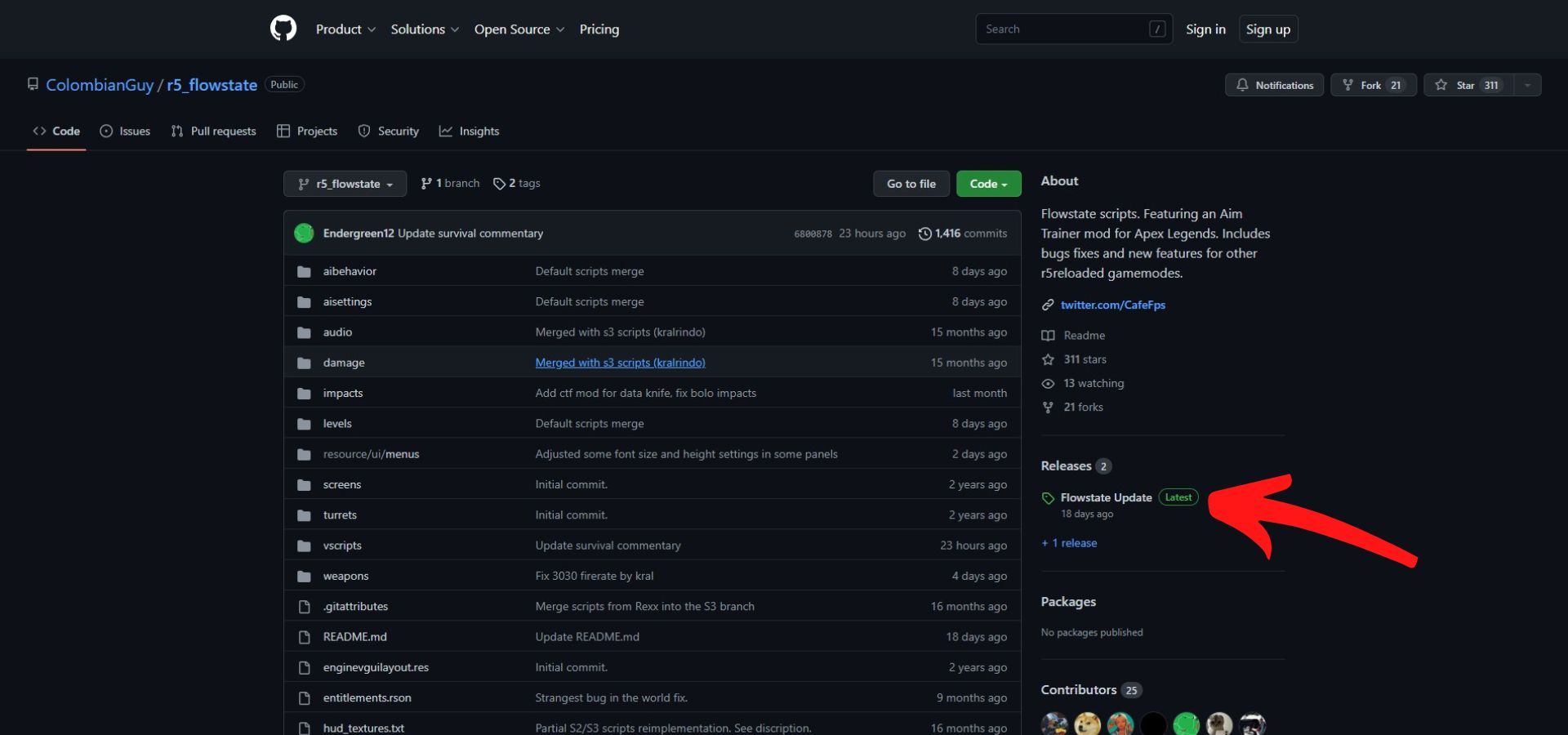 Страница Flowstate на GitHub