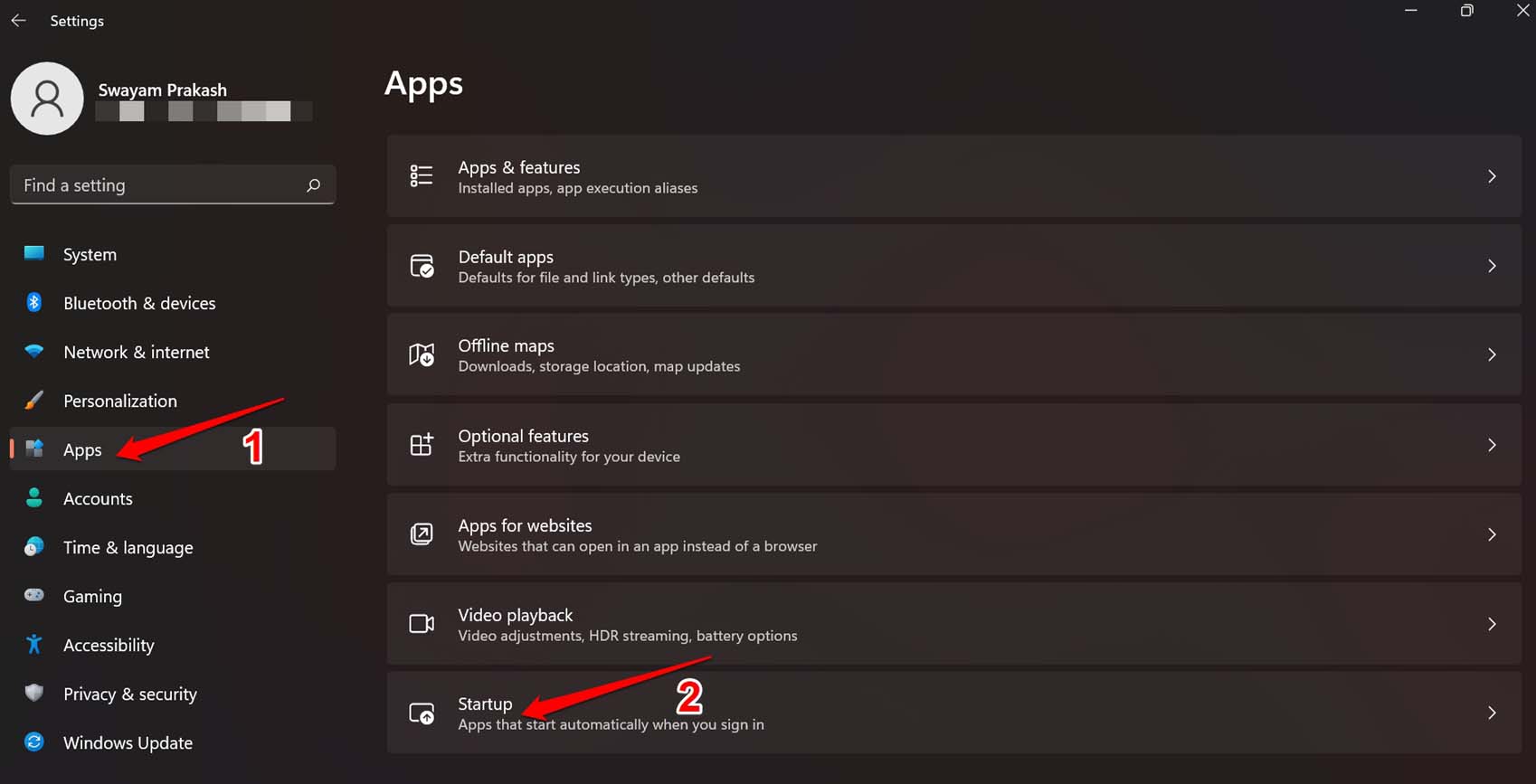 startup apps settings