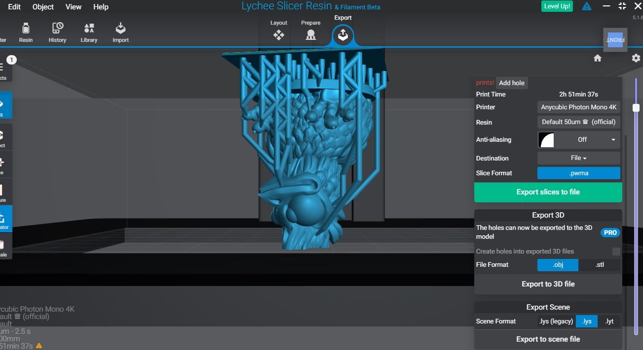 Смоделированный объект в Lychee
