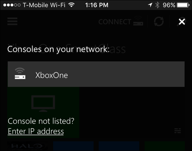 Плитка TV в приложении SmartGlass и выбор воспроизведения ТВ