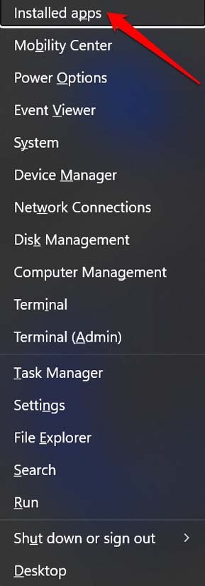 Список установленных приложений в Windows