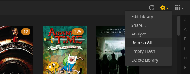 Обновление библиотеки Plex