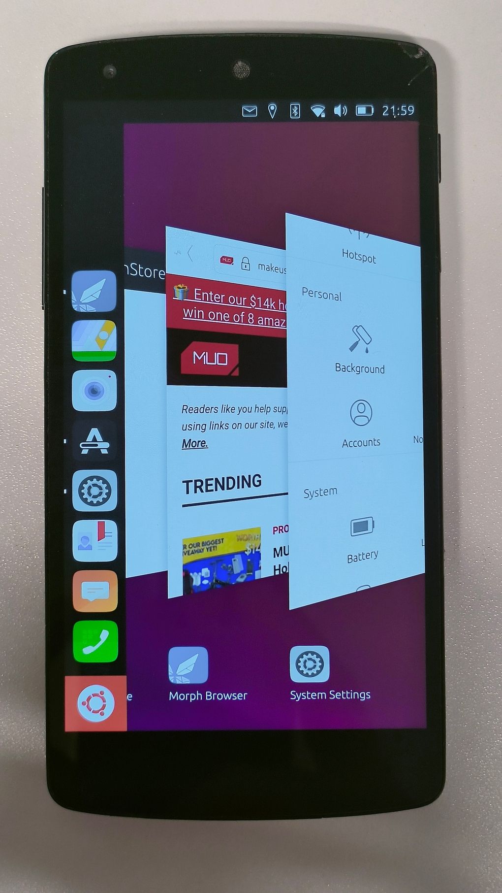 Ubuntu Touch multitasking