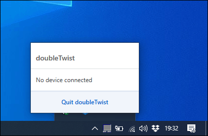 Программа doubleTwist Sync в Windows сообщает, что устройства не подключены