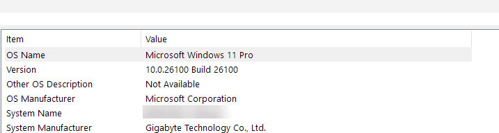 Сводка системы: версия ОС, модель, BIOS, память
