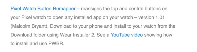 Загрузите приложение для переназначения Pixel Watch