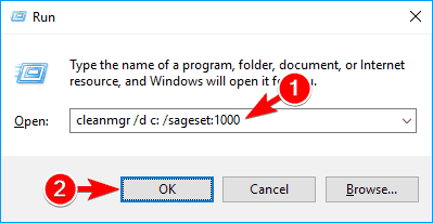 Настройка параметров cleanmgr /sageset