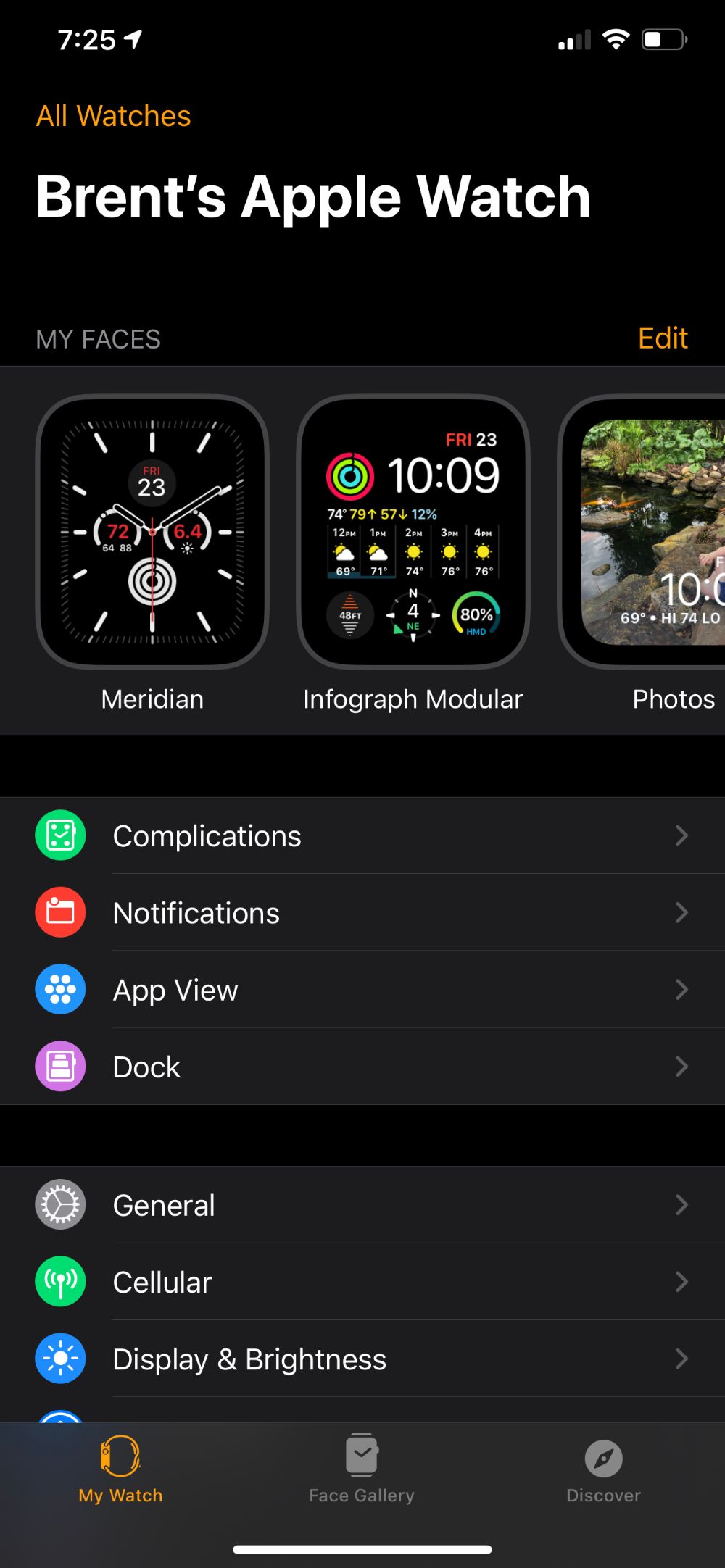 Apple Watch My Watch Tab