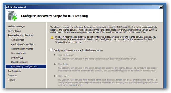 Configuration de la portée de découverte pour RDS