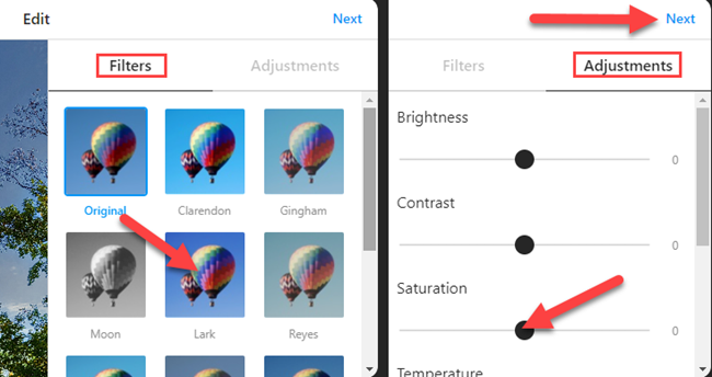 Add filters and adjust, then click 