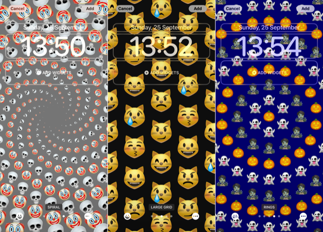 Обои с эмодзи и примерами шаблонов