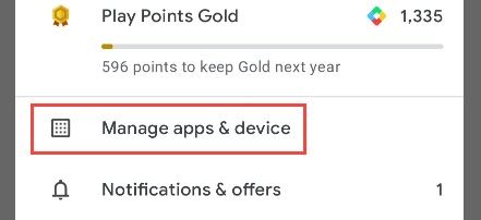 Удаление приложений через Google Play.