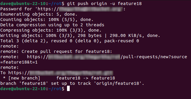 Пуш новой ветки на удалённый репозиторий