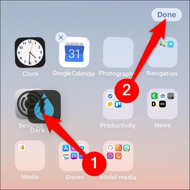 iPhone: перетаскивание приложения для создания папки