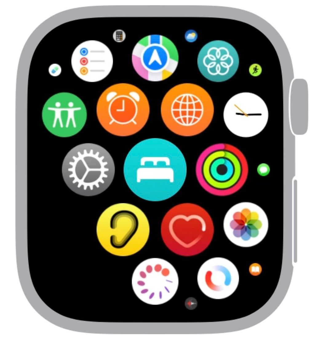 Меню приложений Apple Watch с иконками