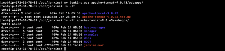 Перемещение jenkins.war в каталог webapps Tomcat