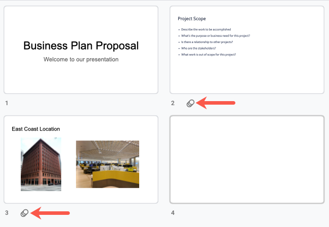 Иконки анимации в сеточном режиме