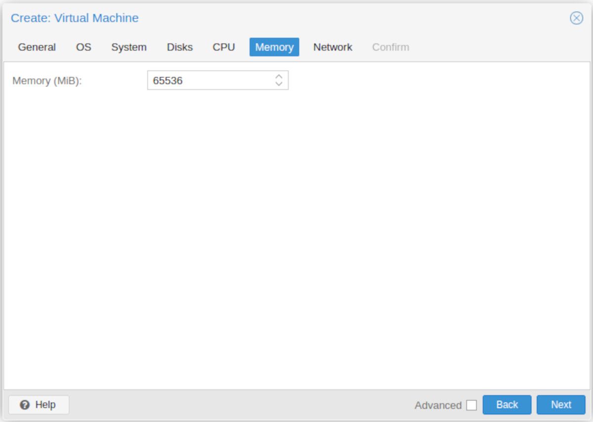 Настройка объёма оперативной памяти для VM в Proxmox