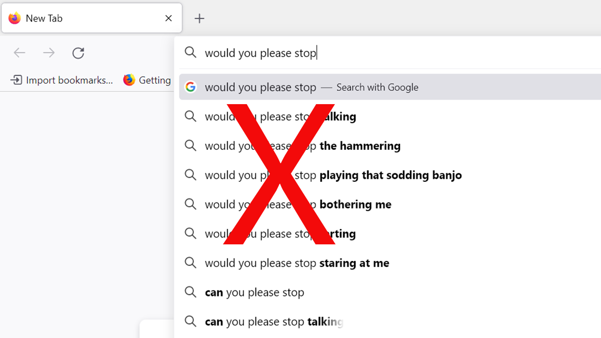 Отключить подсказки поиска в Firefox