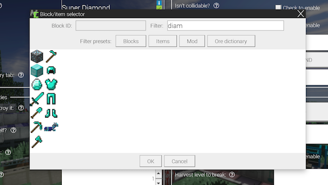 Configure how the Minecraft mod block appears in the game