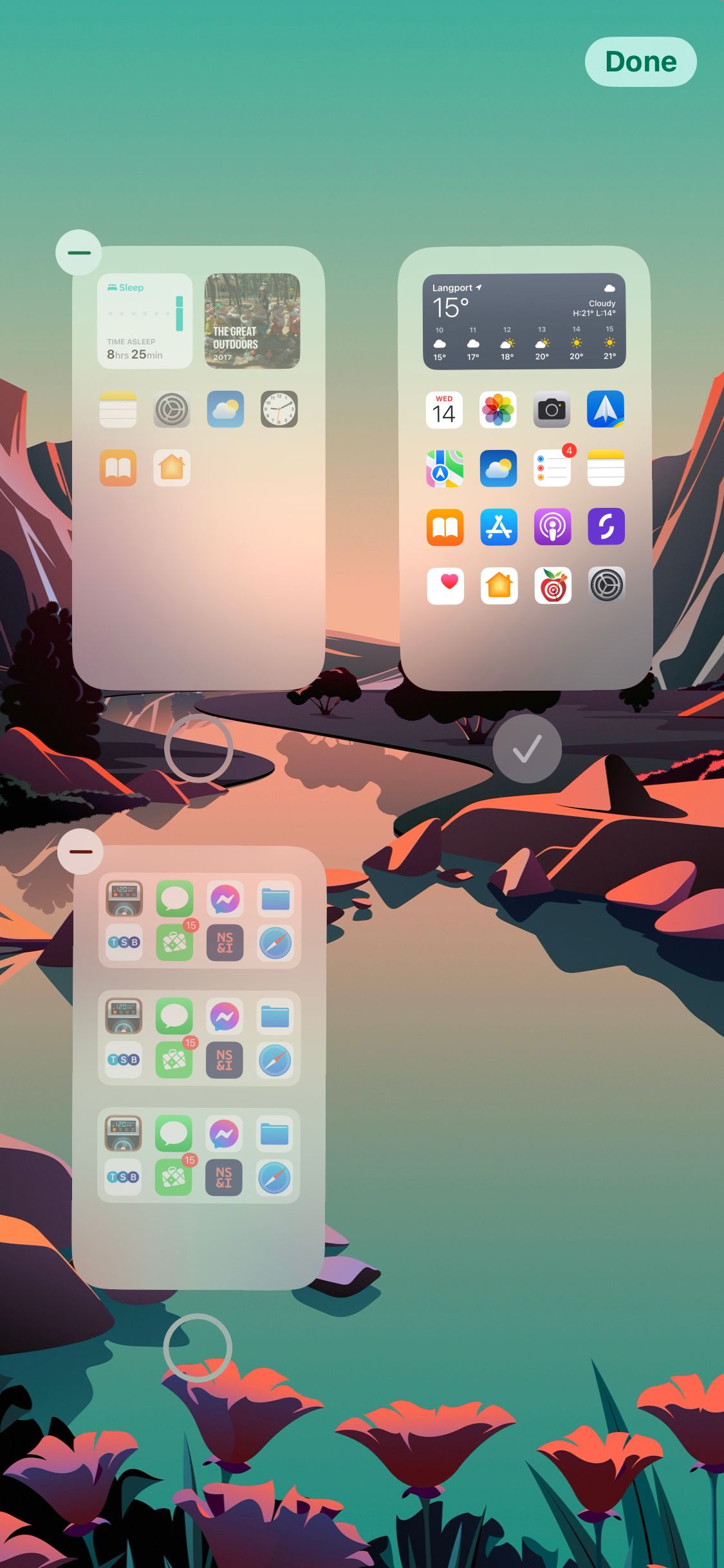 Home Screen selection on iPhone