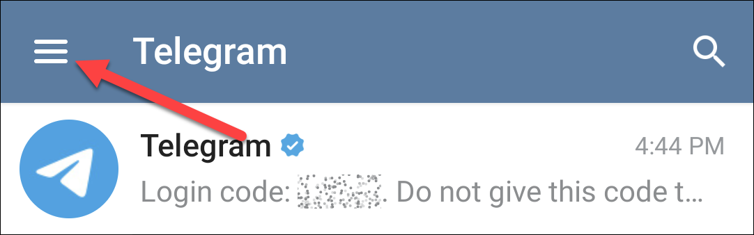 Меню Telegram на Android — пункт Настройки выделен