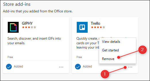 Надстройка Trello с выделенной опцией Remove