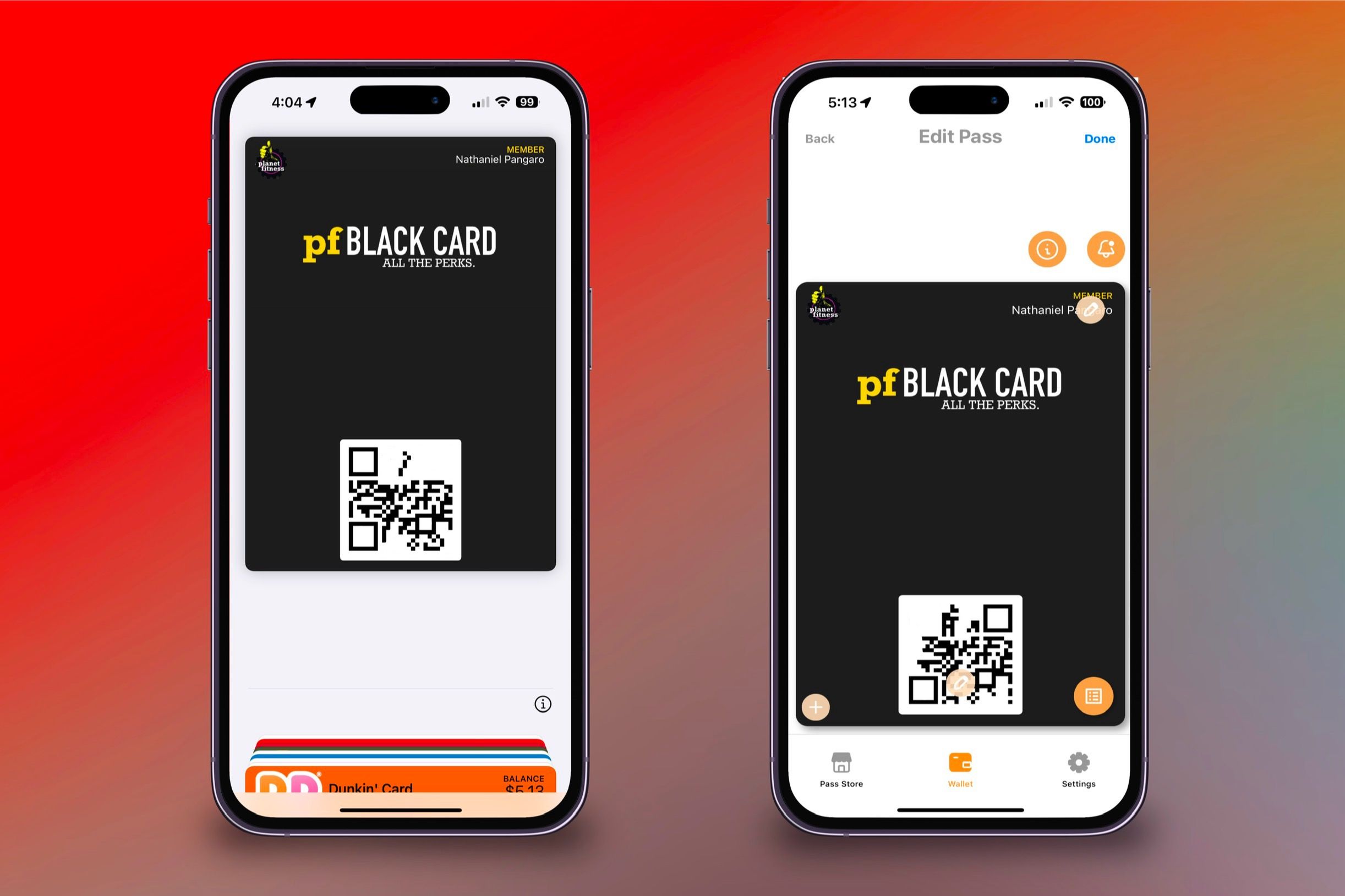 Экспорт созданного прохода из Pass2U в Wallet и редактирование существующей карты в родном приложении.