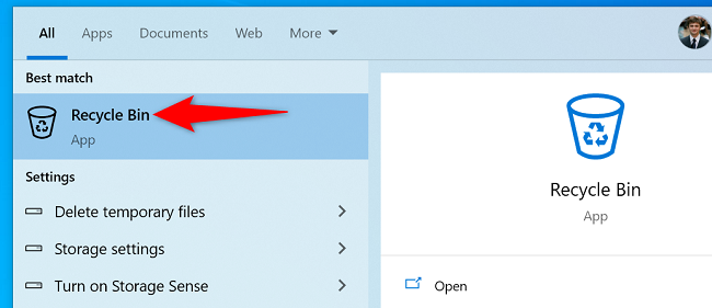 Откройте Корзину.