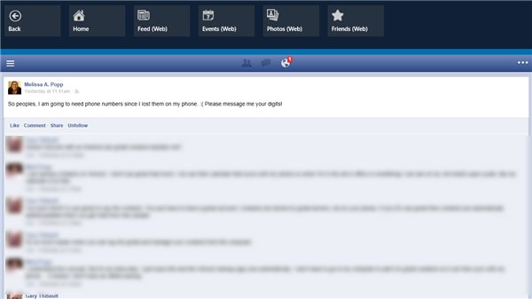 Переход к традиционной Facebook-странице после нажатия на уведомление