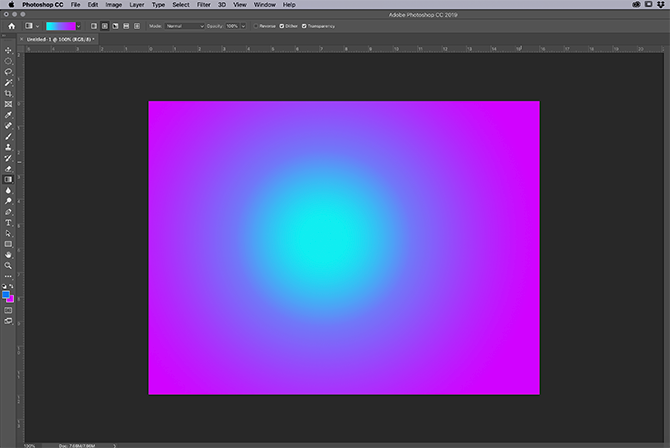 Радиальный градиент, светящийся от центра