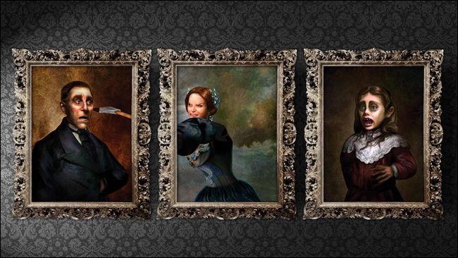 Ожившие портреты в рамах, смонтированные в фальш‑стене