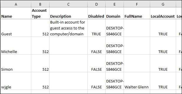 Открытая таблица в Microsoft Excel с импортированными данными из CSV