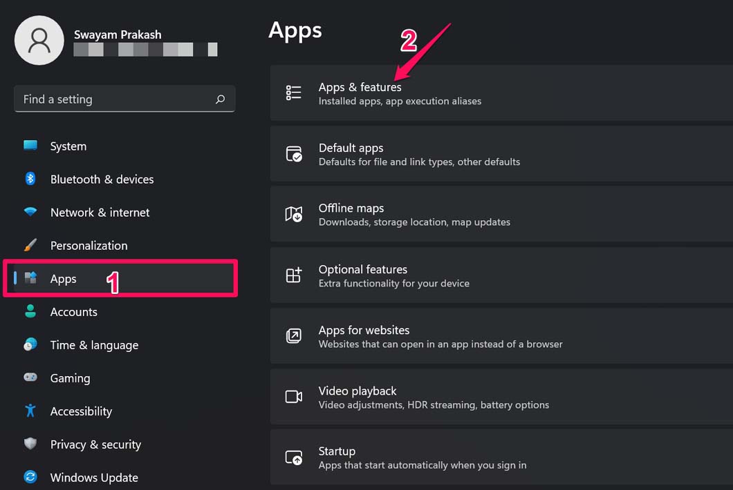 Apps and Features