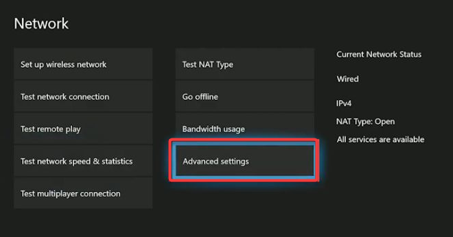 Параметры — Расширенные настройки сети